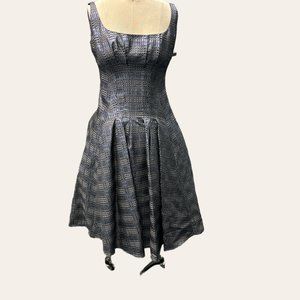 Bill Blass Cocktail Dress Metallic Blue -size 4